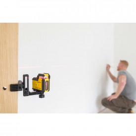Nivela laser Cross 360°, cu linie in cruce, lumina rosie (630 nm), prindere trepied 1/4", 4x1.5V AA, ± 0.5mm/m, raza actiune 20m, trepied Stanley STHT77640-1, - Img 2