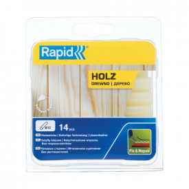 Rapid 40107947, set 14 rezerve de lipici, galbene, Ø12 x 94 mm
