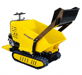 Roaba cu motor termic cu incarcator frontal 9CP, 500kg, senile Stager RMT500SI - Img 1