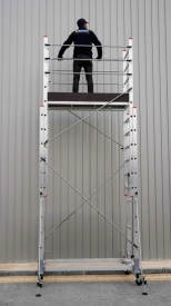 Schela mobila aluminiu telescopica 2x3(m), inaltime lucru 6 metri, o platforma 1,6x0,6(m), max 200kg/mp - CNO-SME-MEGA6 - Img 5
