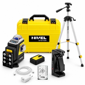 SET Nivelă Laser Motorizată Nivel System CLx3B MOTOR, Albastru 505 nm, 3x360° + Trepied SJJ-M1 EX