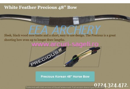 Arc HorseBow White Feather Precious 48 inch