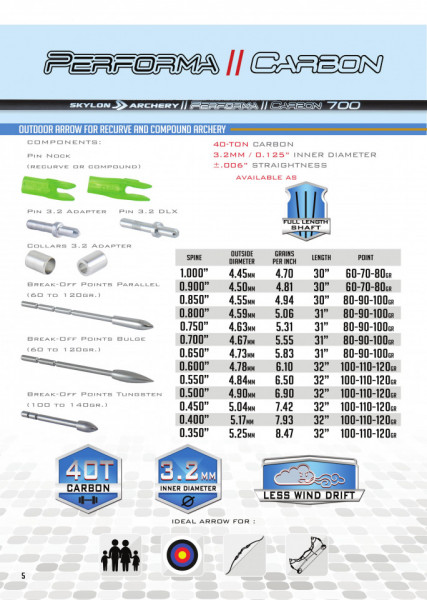 Shaft Carbon Skylon Performa Id3.2 - Set 12 bucati