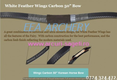 Arc HorseBow White Feather Wingz Carbon 50 inch