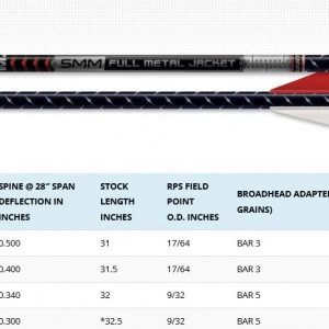 Sageata Easton Carbon FMJ 5mm - set de 6 sageti