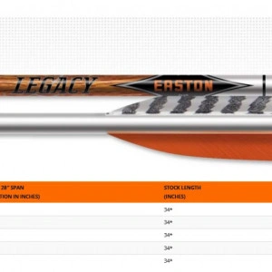 Shaft Carbon Easton Legacy 6.5 - Set de 12 Bucati