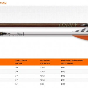 Shaft Carbon Easton Legacy 5mm - Set de 12 Bucati