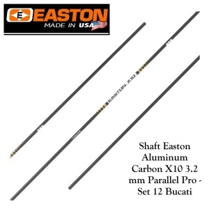 Shaft Easton Aluminum Carbon X10 3.2 mm Parallel Pro - Set 12 Bucati