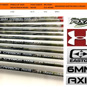 Sageata Carbon Easton Axis 6MM Spine 500 - Set 6 Bucati