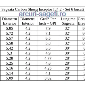 Sageata Carbon Shocq Inceptor Id4.2 - Set 6 bucati - Img 4