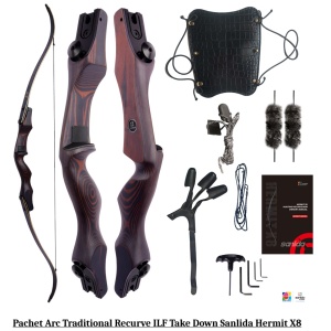 Pachet Arc Traditional Recurve ILF Take Down Sanlida Hermit X8