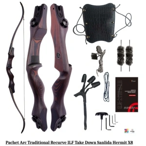 Pachet Arc Traditional Recurve ILF Take Down Sanlida Hermit X8