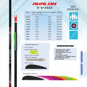 Sageata Carbon Avalon Tyro 4.2 - Set 6 Sageti