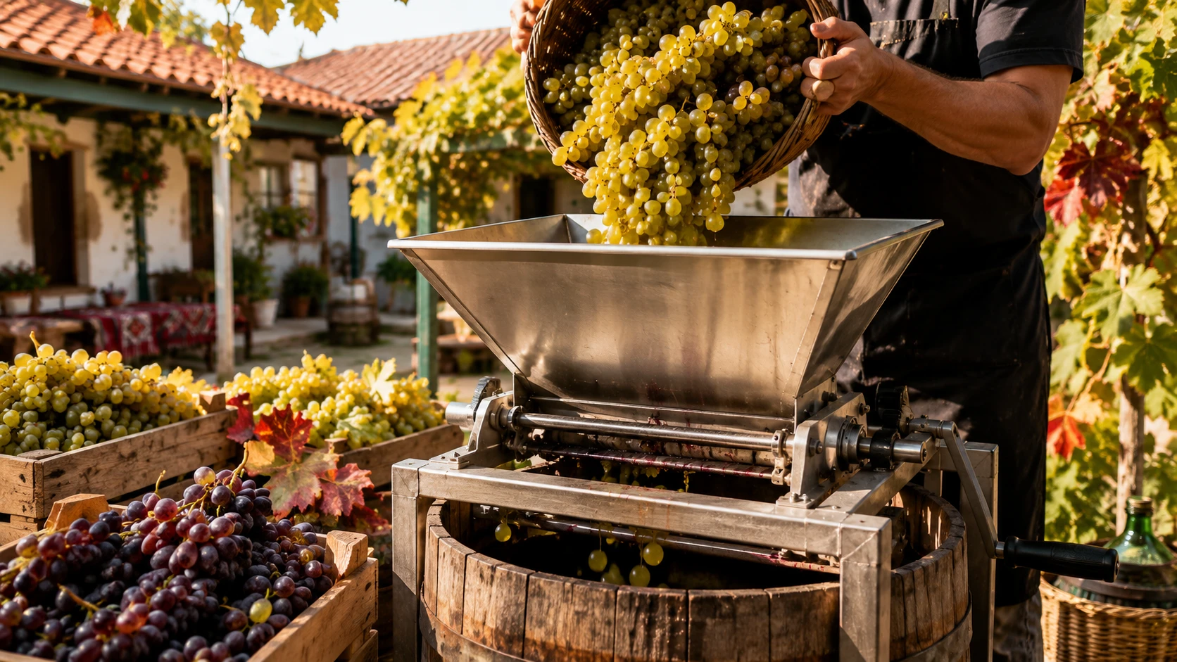 Vin de Casa: Echipamentele Esentiale pentru Zdrobit si Presat Strugurii