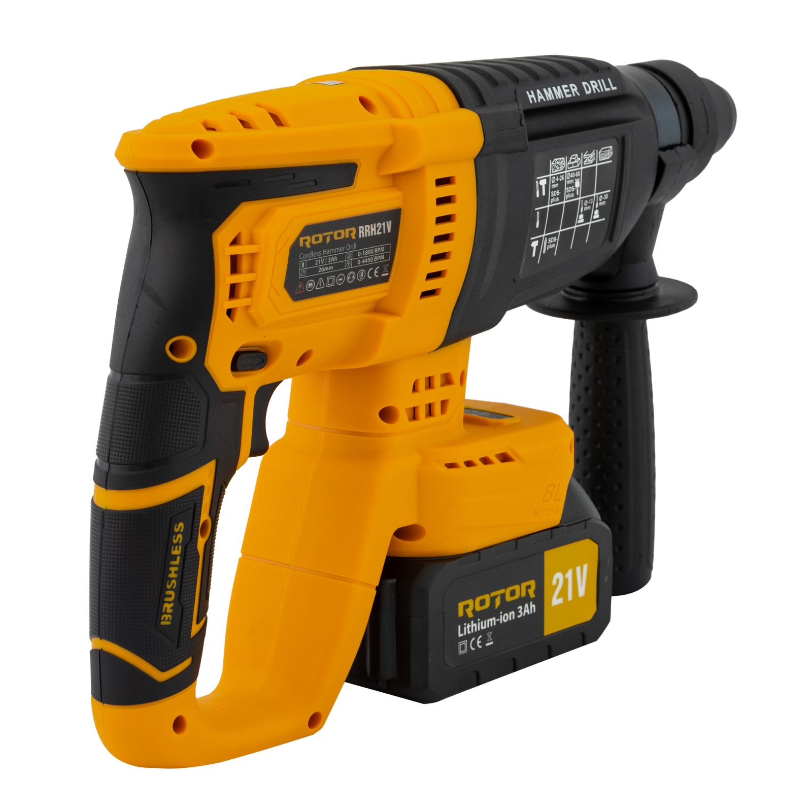 Ciocan rotopercutor cu acumulator, RRH21V ROTOR 21V/3Ah , 1800 rpm