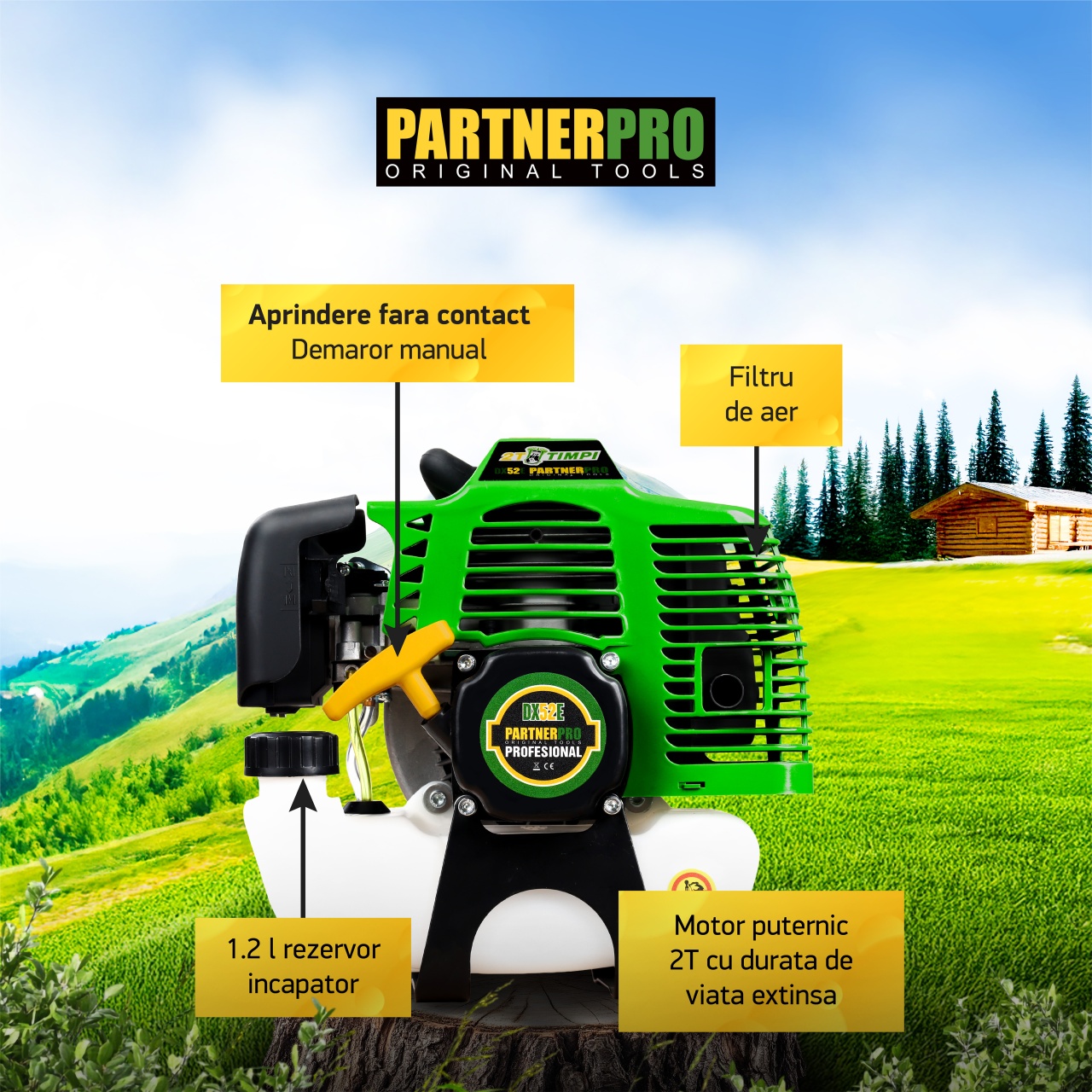 TOMOCA PMA-4B 中古品 Motocoasa pe benzina 2 timpi, 6CP, 52CC, 10000 rot/min PARTNERPRO PP57