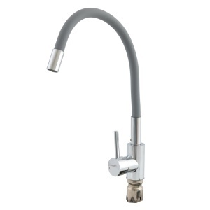 Baterie Bucatarie Dus Flexibil Champion SUS-011, crom, reflector gri