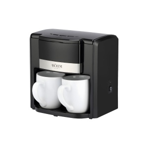 Cafetiera cu filtru Bohm Home BDCM6050B2C, 500W, 2 cesti, filtru permanent, 2 cani ceramice incluse