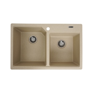 Chiuveta Bucatarie Granit Elefant Premium Harmony, 775x495mm, safari bej, dubla cuva