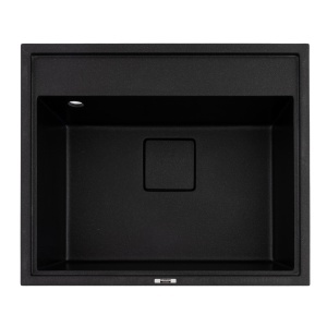 Chiuveta Bucatarie Granit Elefant Premium Sherlit, 600x500mm, negru metalic
