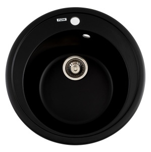 Chiuveta Bucatarie Granit Rotunda Flow FCB-510SBA, 51cm, seria Sun, black anthracite