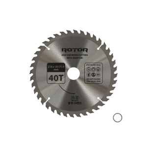 Disc Circular Lemn ROTOR, 216x30mm, 40 dinti, cu adaptor