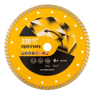 Disc Diamantat ROTOR 230mm, 2.6mm, alezaj 22.23mm, turbo, pentru taiere rapida - Img 2