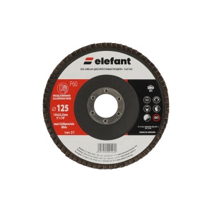 Disc Lamelar Elefant T27, 125x22.2mm, granulatie P60, pachet 10 buc, pentru slefuit metal
