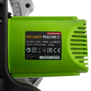 Fierastrau Circular Stationar ProCraft PGS2100, 1400W, 5000 RPM, panza 210mm, taiere unghi - Img 4