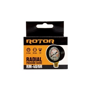 Manometru Radial Apa ROTOR RM-40/6R, 0-6 bari, 40mm, conexiune 1/4 - Img 3