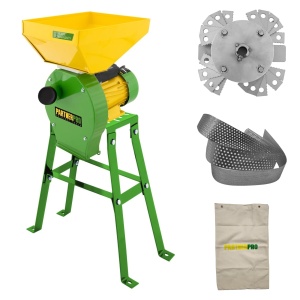 Moara Electrica Cereale cu Suport PartnerPro PPM-3900SS - 3900W, 270 kg/h, cuva 15L, stativ si sac antipraf