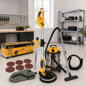 Pachet Rotor: Aspirator umed/uscat, 1200w, 20l, 20kPa, slefuitor pereti 750W, 1750rpm, diametru disc 225mm