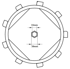 Set Roti Metalice Motocultor Elefant 470x195, manicot, ax 33mm, piesa de schimb - Img 9