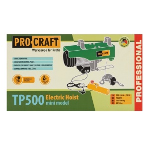 Troliu Electric Palan ProCraft TP500, 1020W, 500kg, cablu 6m, kit montare inclus - Img 6