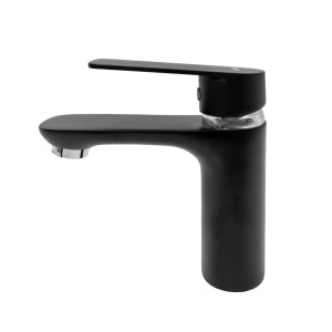 Baterie Lavoar Flow 181-FD439ZB, zinc negru crom, pipa fixa - Img 2