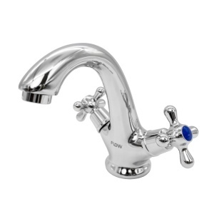 Baterie Lavoar Flow BC535-401ZC, zinc crom, pipa fixa, dubla comanda