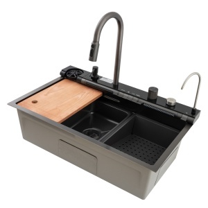 Chiuveta Multifunctionala Inox Nano Black Mixxus MH7546-SET-07, seria Decor