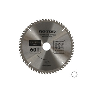 Disc Circular Lemn ROTOR, 210x30mm, 60 dinti, cu adaptor