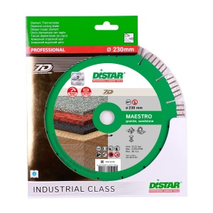 Disc Diamantat Distar Maestro, 125-230mm, segmentat turbo, pentru taiere granit si caramida - Img 4