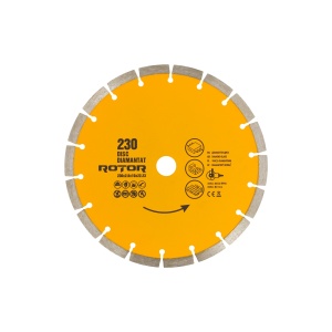 Disc Diamantat ROTOR 230mm, 2.6mm, alezaj 22.23mm, segmentat, pentru taiere beton - Img 2