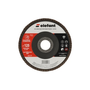Disc Lamelar Elefant T27, 125x22.2mm, granulatie P80, pachet 10 buc, pentru slefuit metal