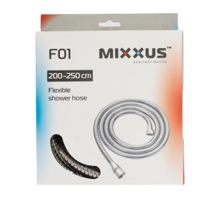 Furtun Dus Mixxus Chr.F01, 200-250cm extensibil, crom, pentru dus