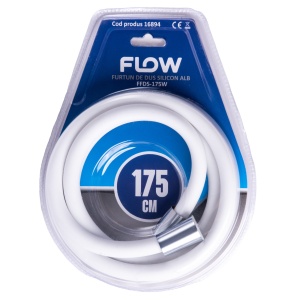 Furtun Dus Silicon Alb Flow FFDS-175W, 175cm