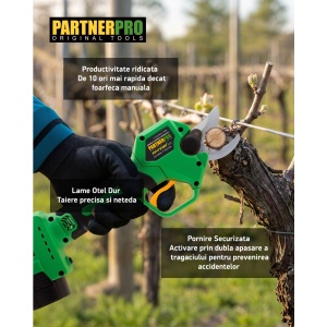 Pachet Foarfeca Electrica Acumulator PartnerPro PP-FE16V, 16V, 300W + Lame si Fierastrau CADOU - Img 6