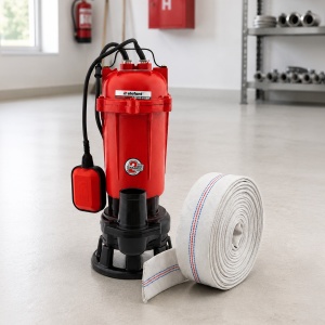 Pompa submersibila apa murdara cu tocator Elefant, 750w, 220v, 2850rpm, 250l/min, inaltime refulare 10, adâncime maximă absortie 5m, racord 2", include furtun pompieri cauciucat 20m