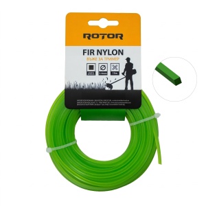 Set 5 Fire Nylon Patrat ROTOR, 2.4mm x 15m, verde, pentru motocoasa si trimmer - Img 2