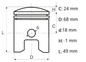 Set Piston + Segmenti Motor Elefant, compatibil Honda GX160 5.5HP, diametru 68mm - Img 4
