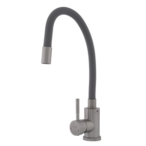 Baterie Bucatarie Flow FB-011 Vital, inox SUS304, pipa flexibila gri