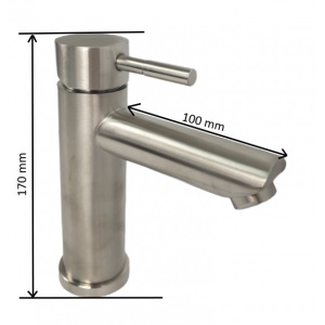 Baterie Lavoar Mixxus SUS-001-A, inox, monocomanda, pentru baie - Img 2