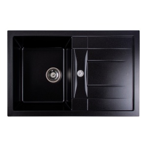 Chiuveta Bucatarie Granit Elefant Premium Troya 7850, 776x496mm, negru metalic